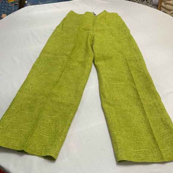 Click By Color Me Cotton Green Lagenlook Art To Wear Linen Pant Set Outfit Large - Picture 9 of 14